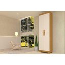 Ver imagem 1 de Armário Sapateira Quarto Iris C/ 2 Portas C/ Chave Cinamomo/off White - Acp