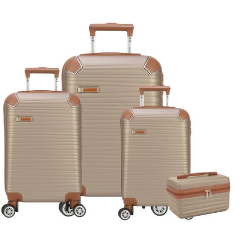 Malas para Viagem Polo King ABS com Frasqueira Champanhe - 1871