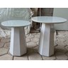 Conjunto Mesa Lateral Cone Tampo Vidro 70 Cm - Off White - 2