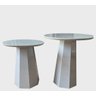 Conjunto Mesa Lateral Cone Tampo Vidro 70 Cm - Off White - 1