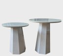 Ver imagem 1 de Conjunto Mesa Lateral Cone Tampo Vidro 70 Cm - Off White