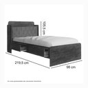 Ver imagem 3 de Cama Tamires Baú Branco com Capitonê Bege