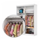 Ver imagem 5 de Guarda-roupa Solteiro Genova 4 Portas 2 Gavetas Branco - Carioca Móveis