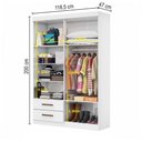 Ver imagem 4 de Guarda-roupa Solteiro Genova 4 Portas 2 Gavetas Branco - Carioca Móveis