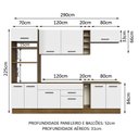 Ver imagem 4 de Armário de Cozinha Completa 290cm Rustic/Branco Agata Madesa 01