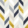 Papel de Parede Geomêtrico Zig Zag Azul e Dourado-60x300cm - 3
