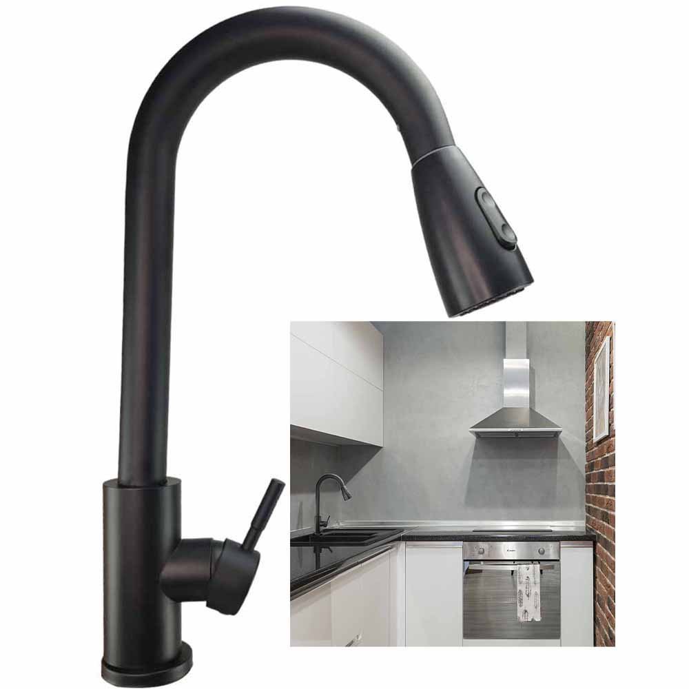 Torneira Gourmet Pull Down Monocomando Cozinha Agua Fria Quente Bancada Pia Cuba Limpeza Ralos e Ton