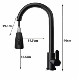 Torneira Gourmet Pull Down Monocomando Cozinha Agua Fria Quente Bancada Pia Cuba Limpeza Ralos e Ton - 2