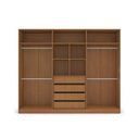 Ver imagem 3 de Guarda Roupa Casal 6 Portas (2 c/ Espelho) e 4 Gavetas Valência Freijo/Cinza - Politorno
