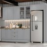 Cozinha Completa Americana 5 Peças com Lateral Cinza - Móveis Henn - 2