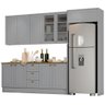 Cozinha Completa Americana 5 Peças com Lateral Cinza - Móveis Henn - 1