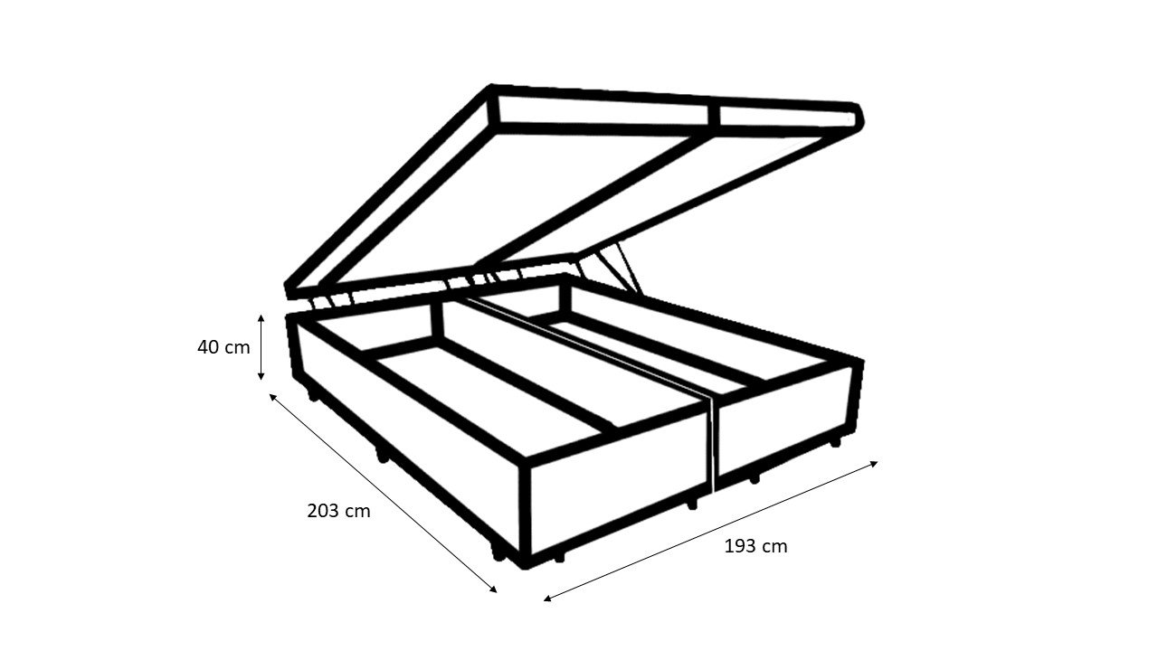 Cama Box Baú King 193 Bipartido - Bello Box Suede Bege - 2