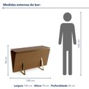 Ver imagem 3 de Bar Aparador Vértice - Cor: Amêndoa - Metal: Dourado