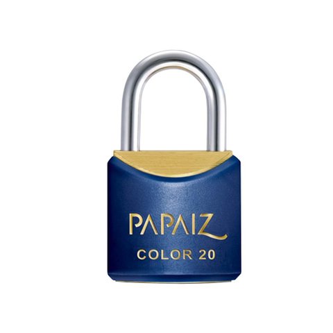 Cadeado com Chave 20mm Latão Azul Color Line Saco Plástico