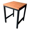 Ver imagem 5 de Conjunto de Jantar - Uma Mesa e Dois Bancos Quadrados Linha Industrial Pés Tradicionais - Preto e Ca