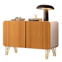 Ver imagem 1 de Balcão Aparador Buffet 2 Portas Pé Metal Benvy H01 Cinamomo/off - Mpozenato