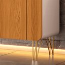 Ver imagem 7 de Balcão Aparador Buffet 2 Portas Pé Metal Benvy H01 Cinamomo/off - Mpozenato