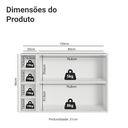 Ver imagem 3 de Buffet Aparador com Adega 100cm 2 Portas Branco/Verde Vik Madesa 16