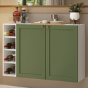 Ver imagem 1 de Buffet Aparador com Adega 100cm 2 Portas Branco/Verde Vik Madesa 16
