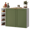 Ver imagem 2 de Buffet Aparador com Adega 100cm 2 Portas Branco/Verde Vik Madesa 16