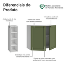 Ver imagem 4 de Buffet Aparador com Adega 100cm 2 Portas Branco/Verde Vik Madesa 16