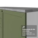 Ver imagem 6 de Buffet Aparador com Adega 100cm 2 Portas Branco/Verde Vik Madesa 16