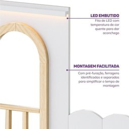 Beliche Montessoriana com Escada Lateral, Led e escorregador New Garden Casatema - 11