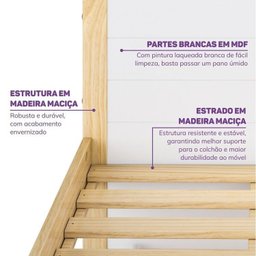 Beliche Montessoriana com Escada Lateral, Led e escorregador New Garden Casatema - 9