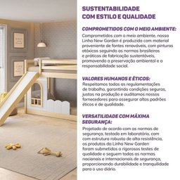 Beliche Montessoriana com Escada Lateral, Led e escorregador New Garden Casatema - 14