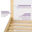 Ver imagem 5 de Beliche Montessoriana com Escada Lateral, LED e Escorregador New Garden Casatema MadeiraOriginals Marrom/Branco
