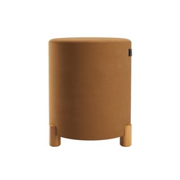 Kit 2 Puff Banqueta Veludo Premium Pés Madeira Maciça 45x34 Terra Cota - 4