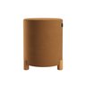 Kit 2 Puff Banqueta Veludo Premium Pés Madeira Maciça 45x34 Terra Cota - 4