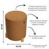 Kit 2 Puff Banqueta Veludo Premium Pés Madeira Maciça 45x34 Terra Cota - 2