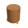 Kit 2 Puff Banqueta Veludo Premium Pés Madeira Maciça 45x34 Terra Cota - 3