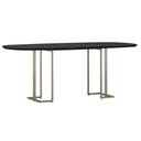 Ver imagem 5 de Mesa de Jantar 8 Lugares Retangular Orgânico com Vidro 200cm Pés Industrial Alina N01 Preto Champanh