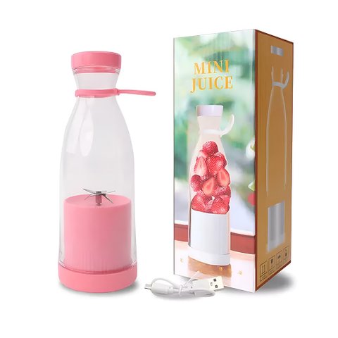 Liquidificador Portátil 380ml Rosa Recarregável Via Usb Cor:rosa