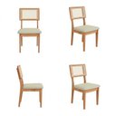 Ver imagem 1 de Kit 4 Cadeiras Estofadas Encosto Telado Estrutura 100% MDF Bolonha Cinza/Freijó/Cesare Escuro