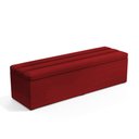 Ver imagem 1 de Calçadeira Baú Ursa 140 para Cama de Casal N-033 Veludo Vermelho Aradecor