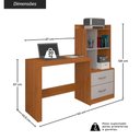 Ver imagem 3 de Escrivaninha com Estante e 2 Gavetas 141cm Multimóveis Crjcm-ESC002 Cinamomo/Off White