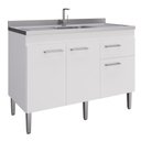 Ver imagem 2 de Balcão Gabinete para Cozinha sem Pia e sem Tampo Organizador 3 Portas 1 Gaveta Branco