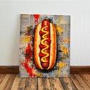 Ver imagem 5 de Kit 3 Quadro Decorativo Fast Food Hot Dog Hambúrguer Pizza 40x28cm