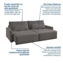 Ver imagem 6 de Sofá Retrátil e Reclinável em 5 Estágios com Almofadas Decorativas Vênus Espresso Móveis Cinza Escur