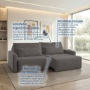 Ver imagem 5 de Sofá Retrátil e Reclinável em 5 Estágios com Almofadas Decorativas Vênus Espresso Móveis Cinza Escur