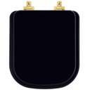 Ver imagem 1 de Tampa de Vaso Laqueado Com Fechamento Lento Quadra Preto para Louça Deca com Ferragem Dourada