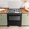 Fogão 5 Bocas Preto com Mesa Inox Atlas Mônaco Top Bivolt - 5