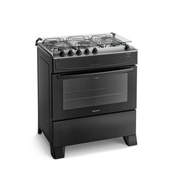 Fogão 5 Bocas Preto com Mesa Inox Atlas Mônaco Top Bivolt - 1
