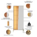 Ver imagem 6 de Kit Aparador 135cm e Cristaleira 2 Portas Pés Industrial Dourado Mosele C04 Off White Matte Freijó