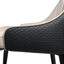 Ver imagem 7 de Kit 6 Cadeiras de Jantar Estofada Torino Design Italiano Costuras Geométricas Base em Metal - Bege-