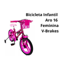 Ver imagem 4 de Bicicleta Infantil Aro 16 Feminina Criança - Ello Bike Cor:rosa