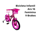 Ver imagem 4 de Bicicleta Infantil Aro 16 Feminina Criança - Ello Bike Cor:rosa
